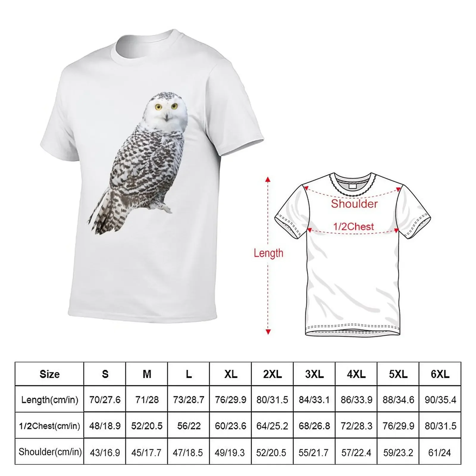 Snowy Owl T-Shirt customizeds summer top mens cotton t shirts