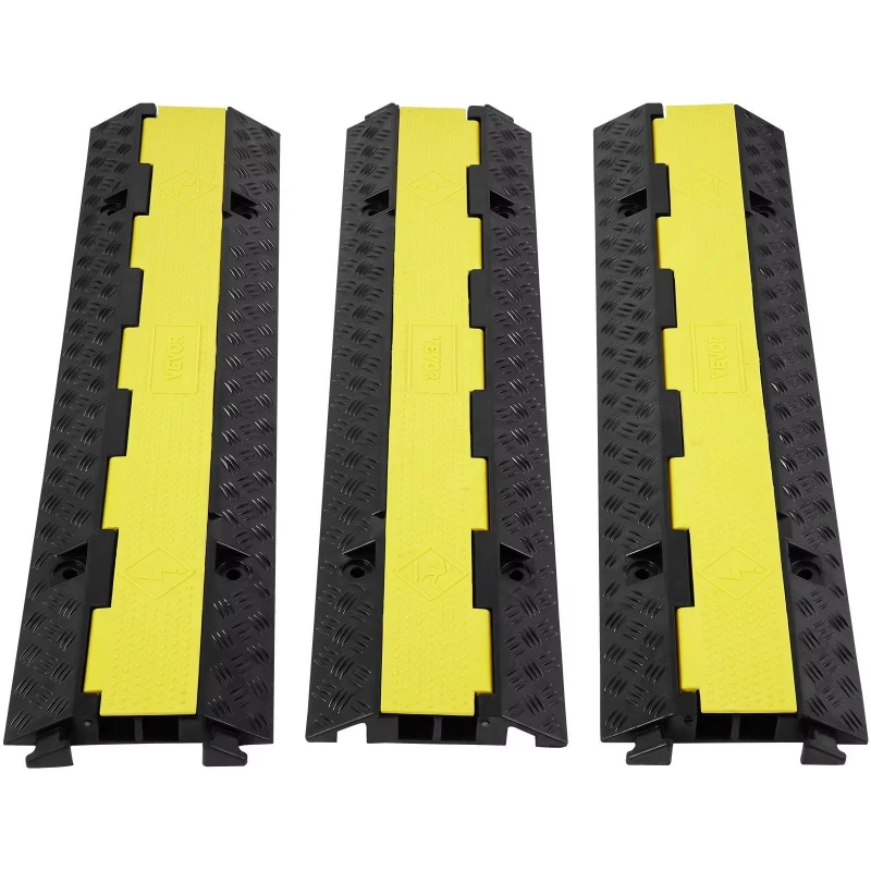 Cable Protector Ramp 0.9 M 2-Channel Plastic Wiring Accessory For Cable Protection