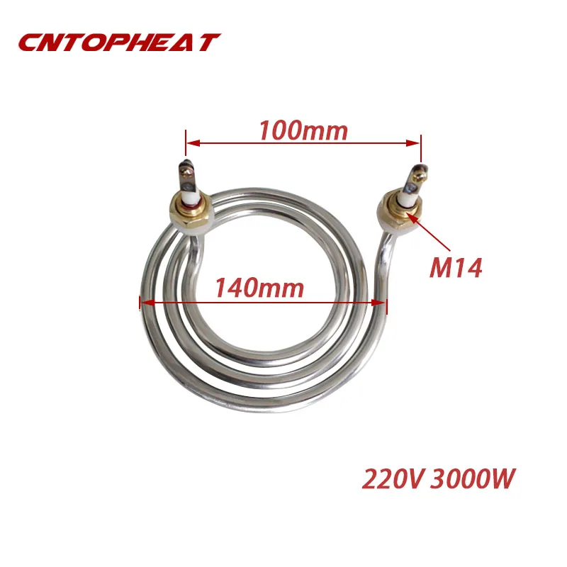 220V/380V 3KW Round Type Spiral Heater SUS304 Electric Immersion Tubular Water Heater