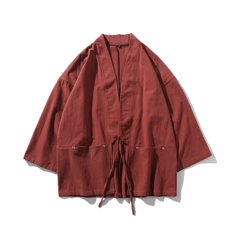 Chinese stijl hanfu heren gewaad japanse stijl kimono haori samurai gewaden jurk mannelijke oosterse vest jas jassen retro tops