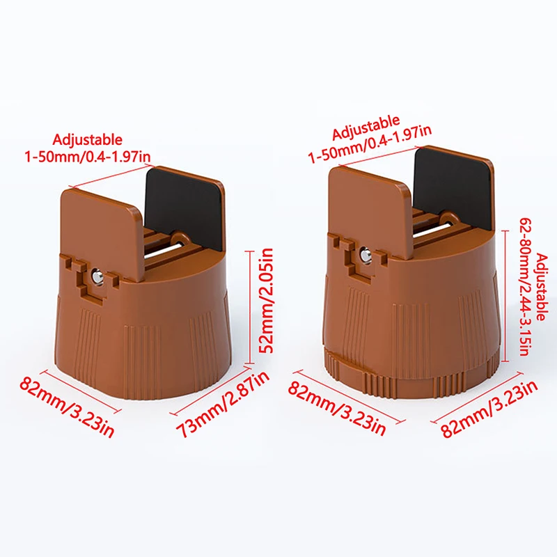 Kaki Kursi Riser Tinggi Dapat Disesuaikan Kaki Anti-selip Tugas Berat untuk Sofa Meja Tempat Tidur Kabinet Furnitur Riser Mat