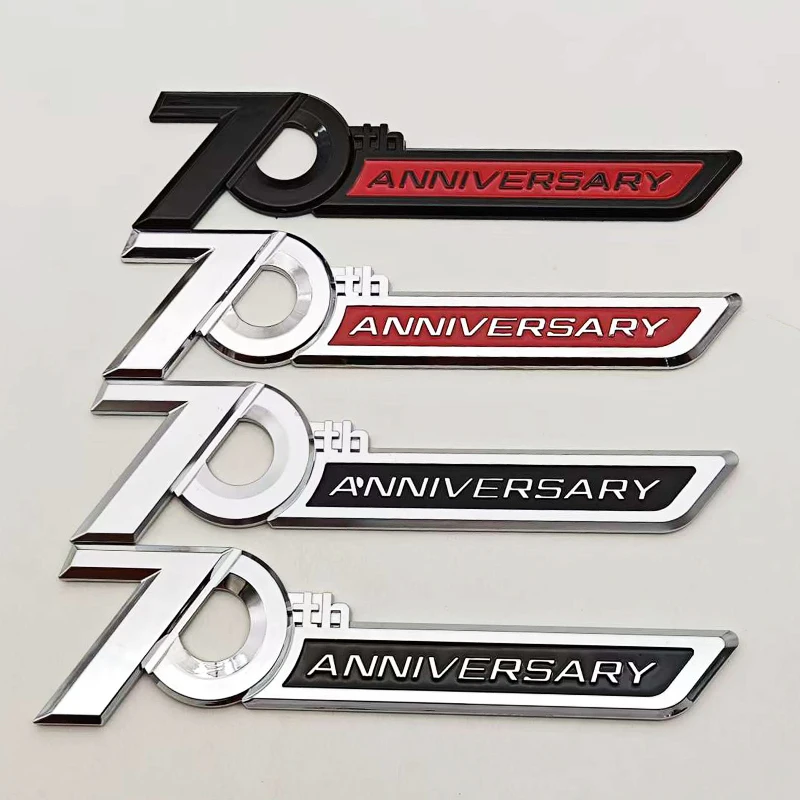

3D ABS Chrome Car Styling 70th ANNIVERSARY Emblem Sticker For Toyota Land Cruiser 300 FJ200 LC300 Prado LC120 LC150 Accessories
