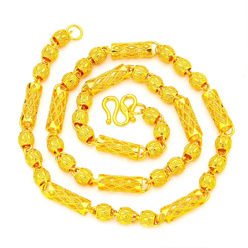 

Bold Men's Walnut Chain (24K AU999) - 3D Walnut Links, Matte Thick Chain, Business Negotiation, Steady Strength