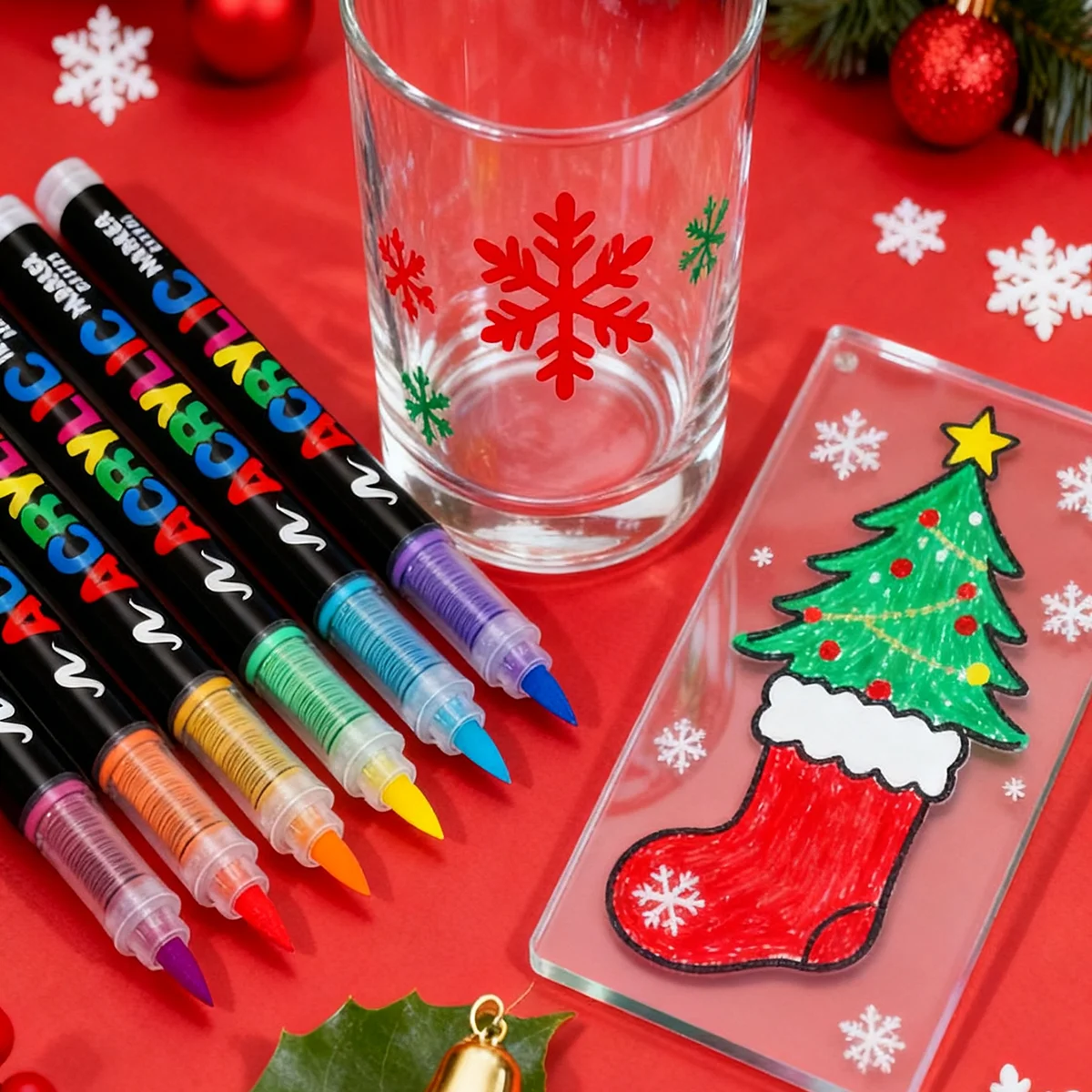 12-288 Color/box Christmas-themed Marker Set - Soft-tip Drawing Straight Line Liquid Acrylic Markers, DIY Graffiti Art Painti image 6