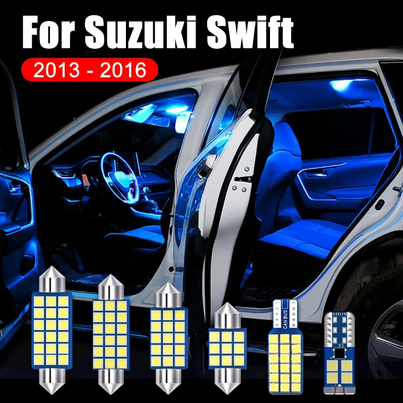 

For Suzuki Swift 2013 2014 2015 2016 2PCS Error Free Car LED Bulbs Interior Dome Reading Lights Trunk Lamps Styling Accessories