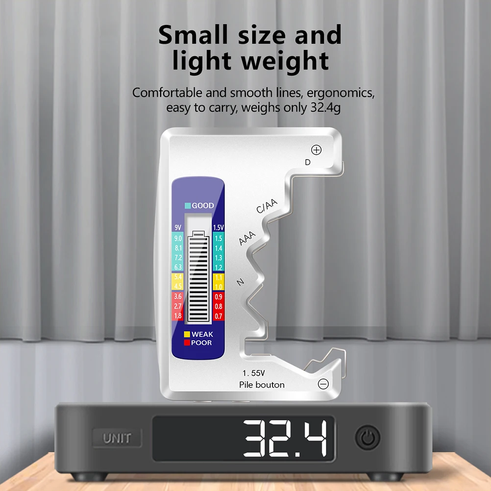 

Digital Display Tester Batteries Power Supply White Stainless Steel Electric