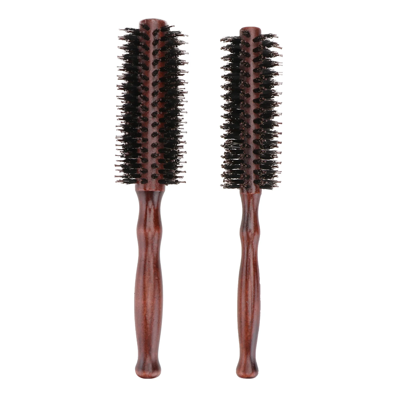 

2pcs Natural Bristles Hair Brush Round Curling Combs with Wood Handle for Hair Drying Styling Curling (Size S and Size L)
