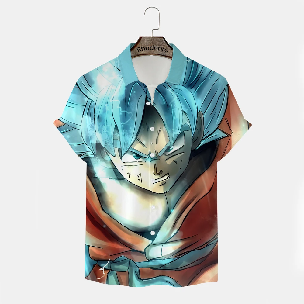 Trend Japanese Anime Men Gift New Shirt Clothing Men's Anime Clothes Hip Hop Goku Streetwear Tops Short Sleeve Harajuku Style