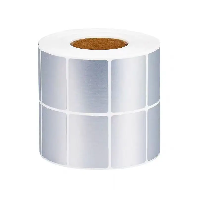 1 рулон/упаковка матовых серебряных наклеек, пустая ПЭТ-этикетка, для термотрансферного принтера, этикеток со штрих-кодом, офисных принадлежностей (нетермальный pap)