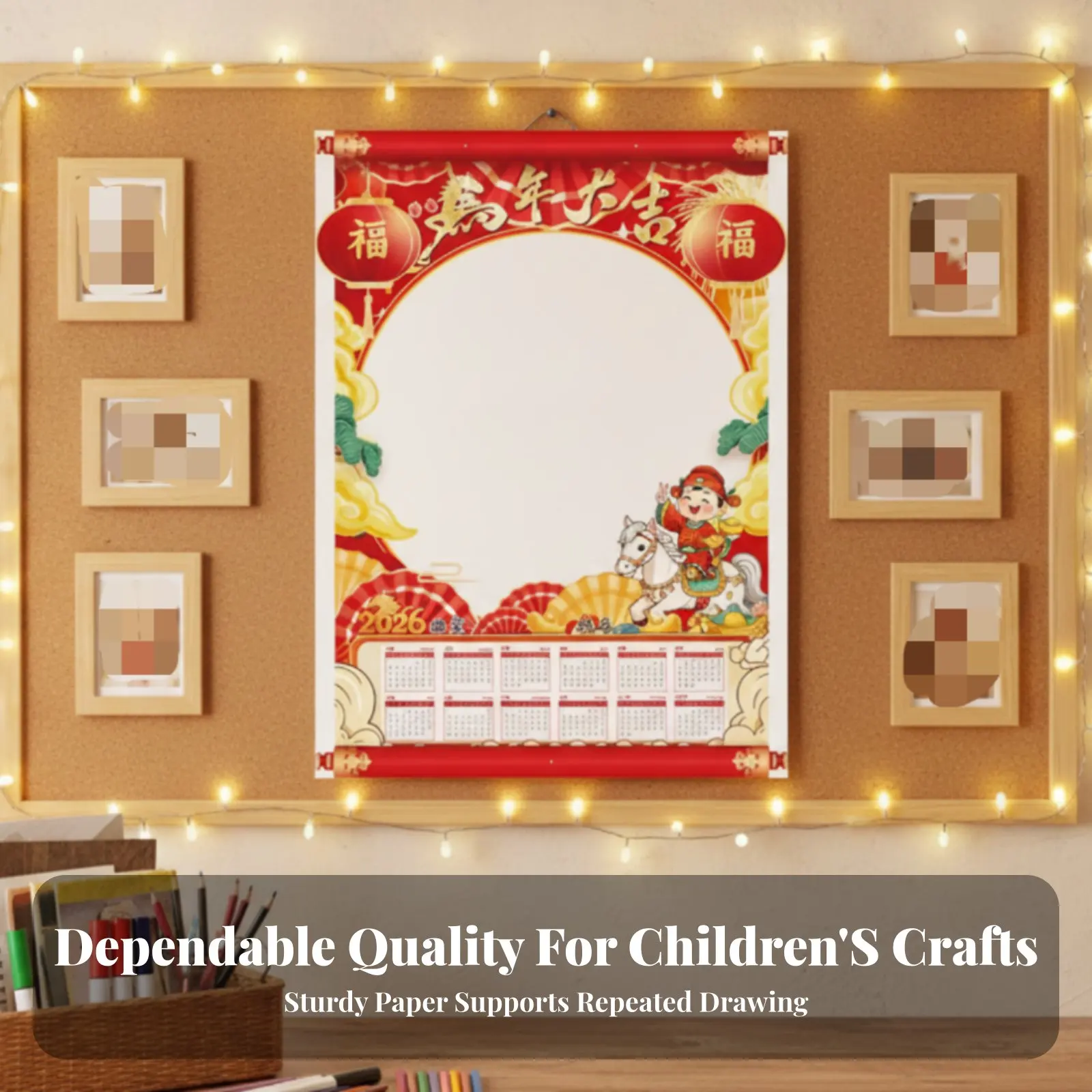 

Настенный календарь на 2026 год (Год Лошади), раскраска своими руками, креативный календарь для детей, творческое занятие для детского сада