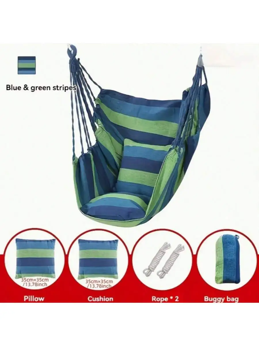

Portable Outdoor Hammock, Hanging Chair, With Soft Pillow, Sturdy Fabric Hanging Chair, Comfortable And Durable Hanging Chair, V