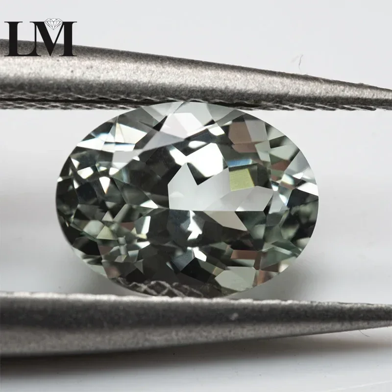Lab Grown Sapphire Green Color Oval Cut Charm Bead For Diy Jewelry Making Pendant Ring Materials Selectable AGL Certificate