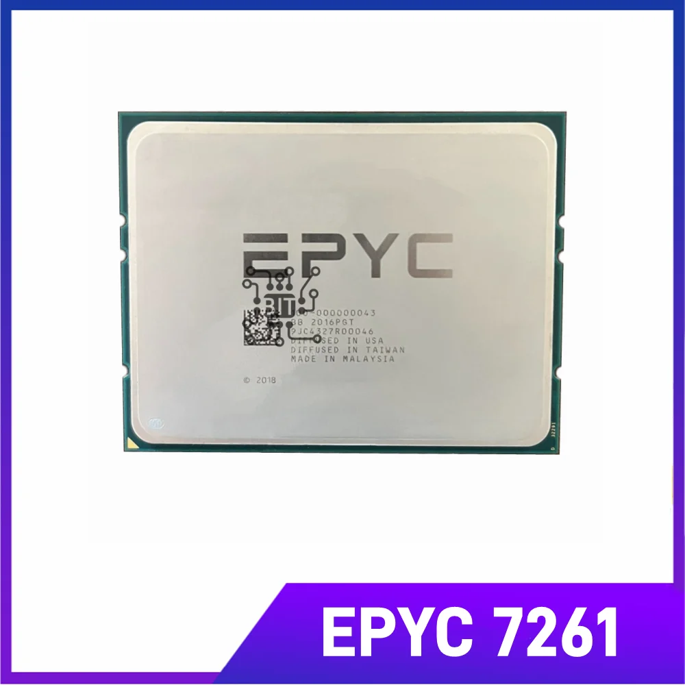 

EPYC 7261 2,5 ГГц 8-ядерный 16-поточный L3 Кэш 64 Мб TDP 170 Вт Процессор сокет SP3 серверный ЦП EPYC7261