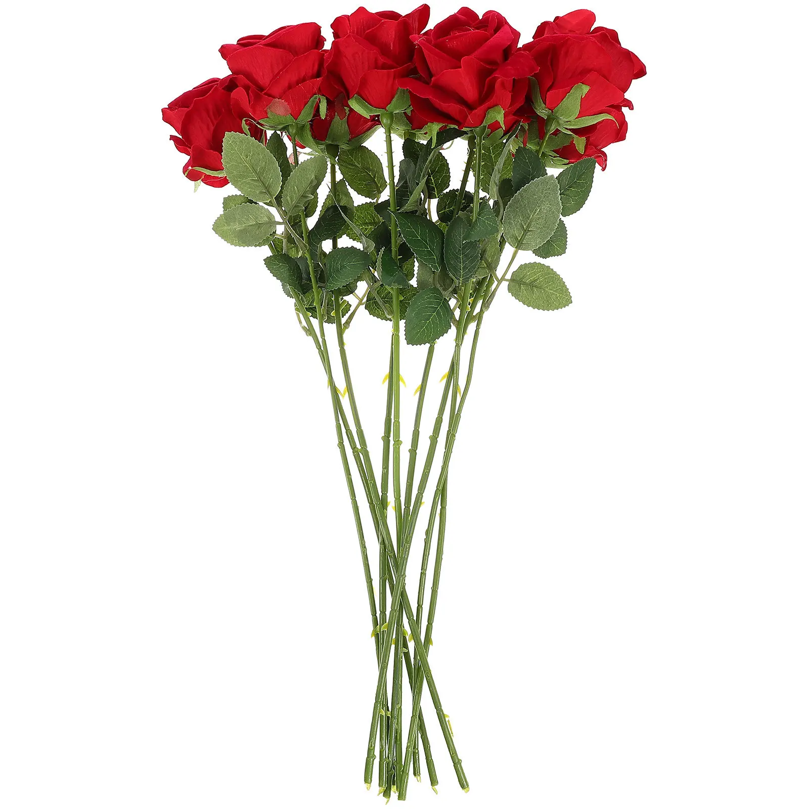 9 قطعة الورود الاصطناعية النبيذ الأحمر لديكور المنزل غرفة المعيشة الزفاف Diy بها بنفسك تشكيلة زهور محاكاة زهرة صناعية الورد تزين #5