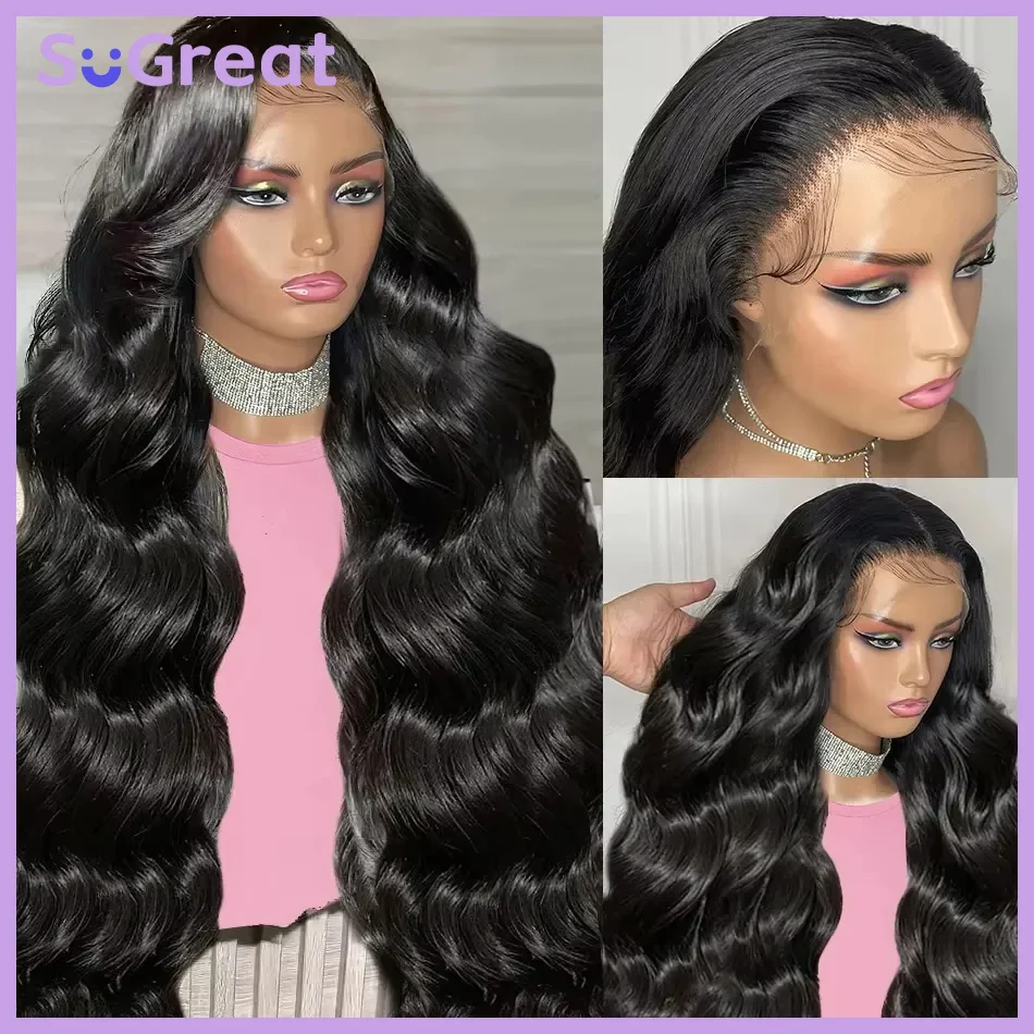 SoGreat 200% الكثافة فضفاض الجسم موجة 13x4 Hd الدانتيل الباروكات الأمامية الجسم موجة الدانتيل شعر مستعار أمامي 13x6 شعر مستعار أسود طبيعي شعر الإنسان