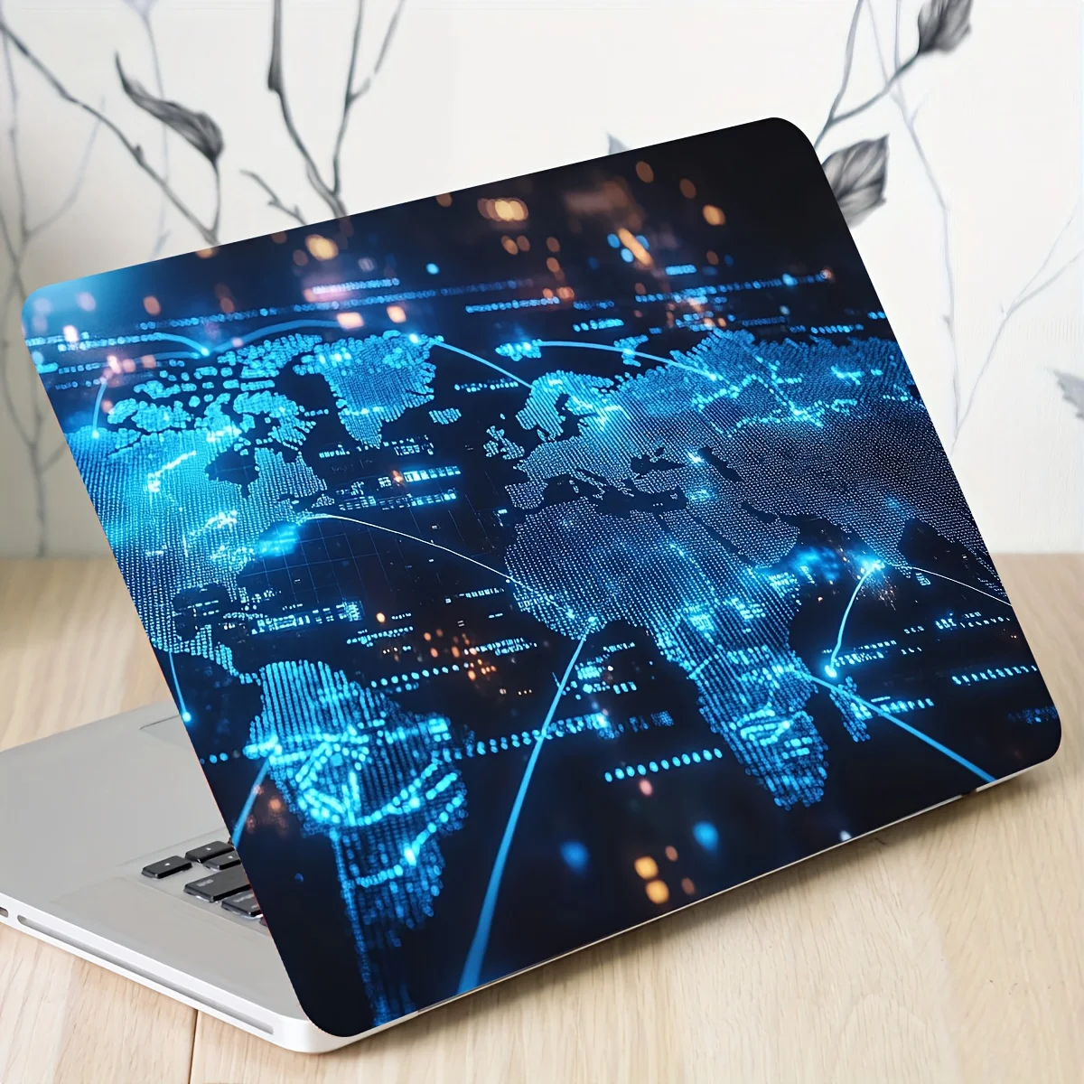 

Scratch-resistant and durable DIY art protection stickers, 2-piece world map laptop holster, non-reusable laptop stickers