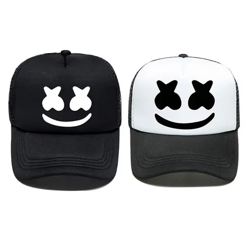 Fashion Cartoon Mesh Baseball Caps Men Women Hip Hop Snapback Hat DJ Marshmallow Cap Summer Breathable Mesh Outdoor Sun Hat