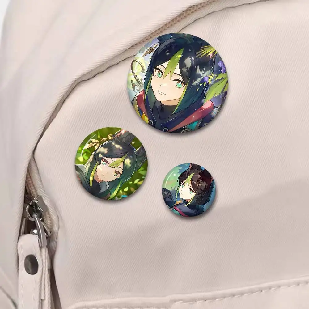 Tighnari Genshin Impact Photo Brooches Creative Round Badge Gifts Pins 32/44/58mm