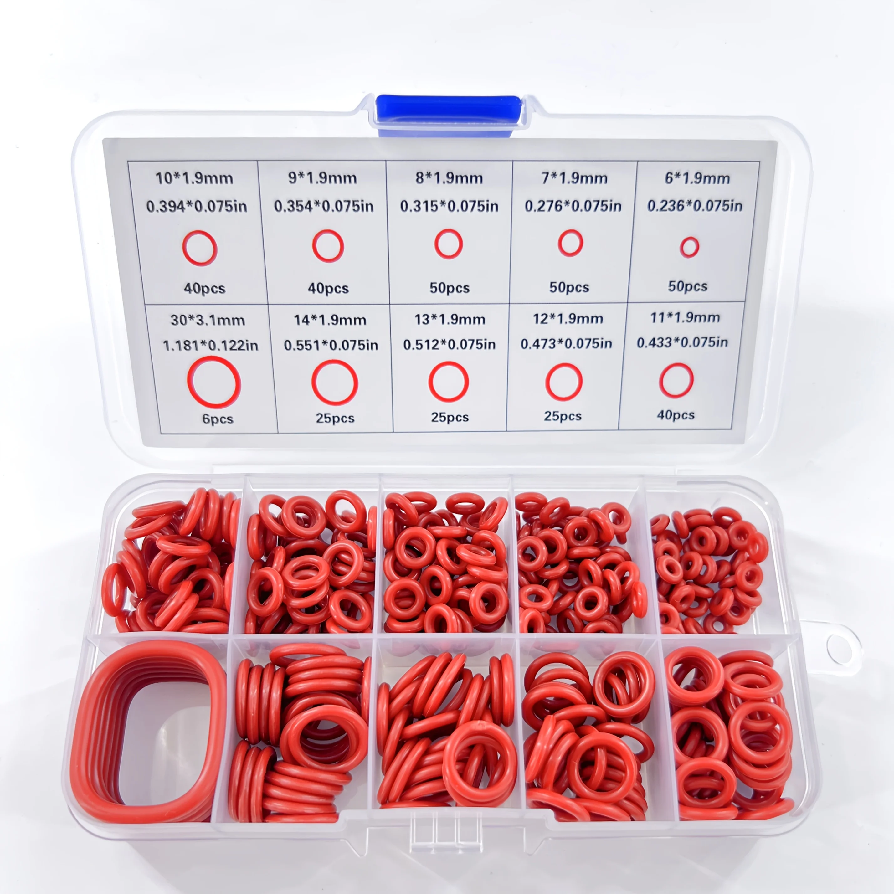 Silicone O-Ring Seal Kit, Long-lasting, Includes 10 Different Sizes of Washers, Suitable for Automobiles, Pipes, and Faucets