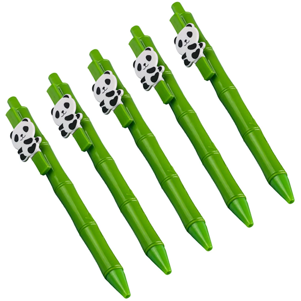 

5pcs Panda Gel Pen Cartoon Writing Instrument For Students Press Portable Stationery Gift Pen