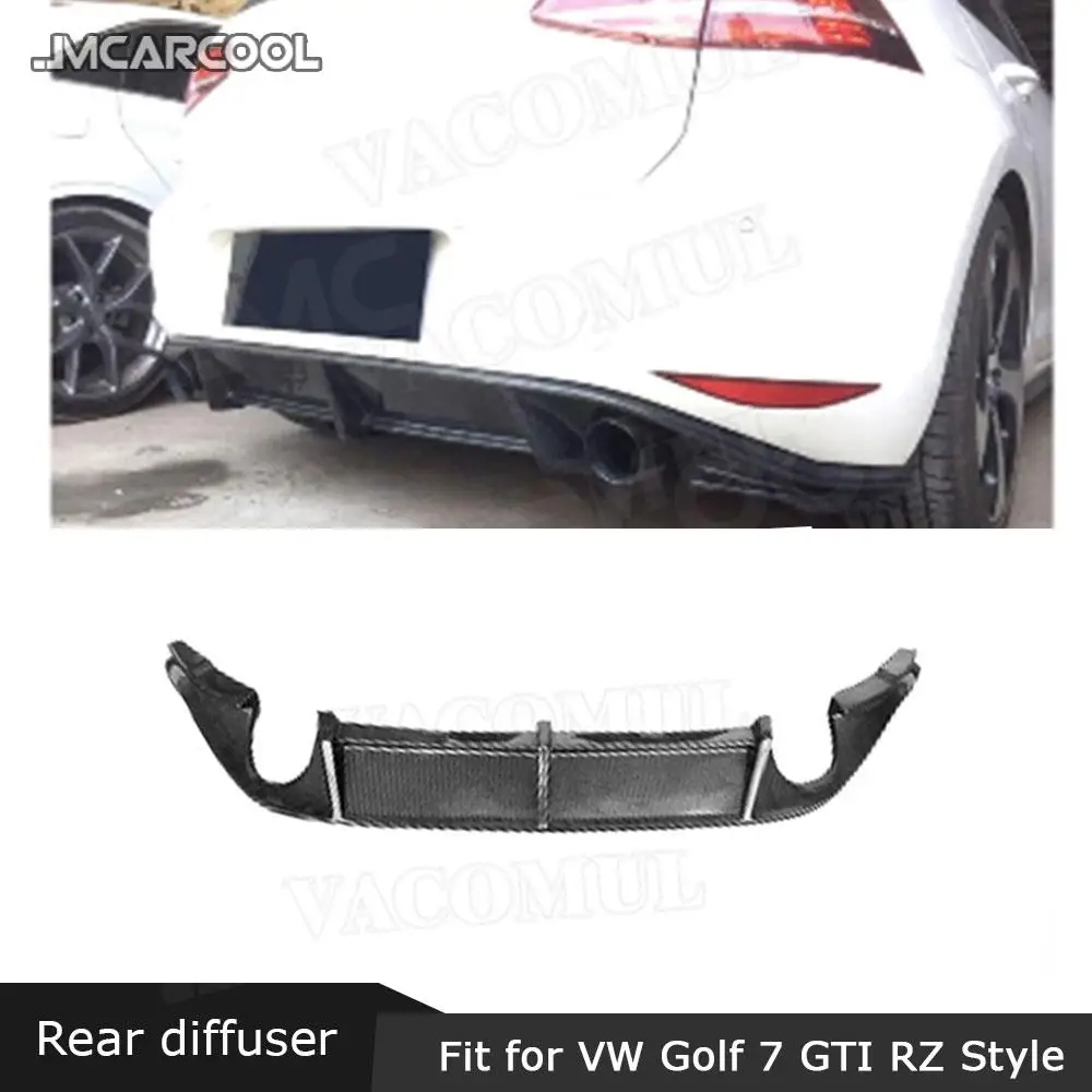 MK7 O Style Carbon Fiber Material Rear Bumper Lip Diffuser for Volkswagen Golf 7 Standard GTI Hatchback 2014-2017 RZ Style