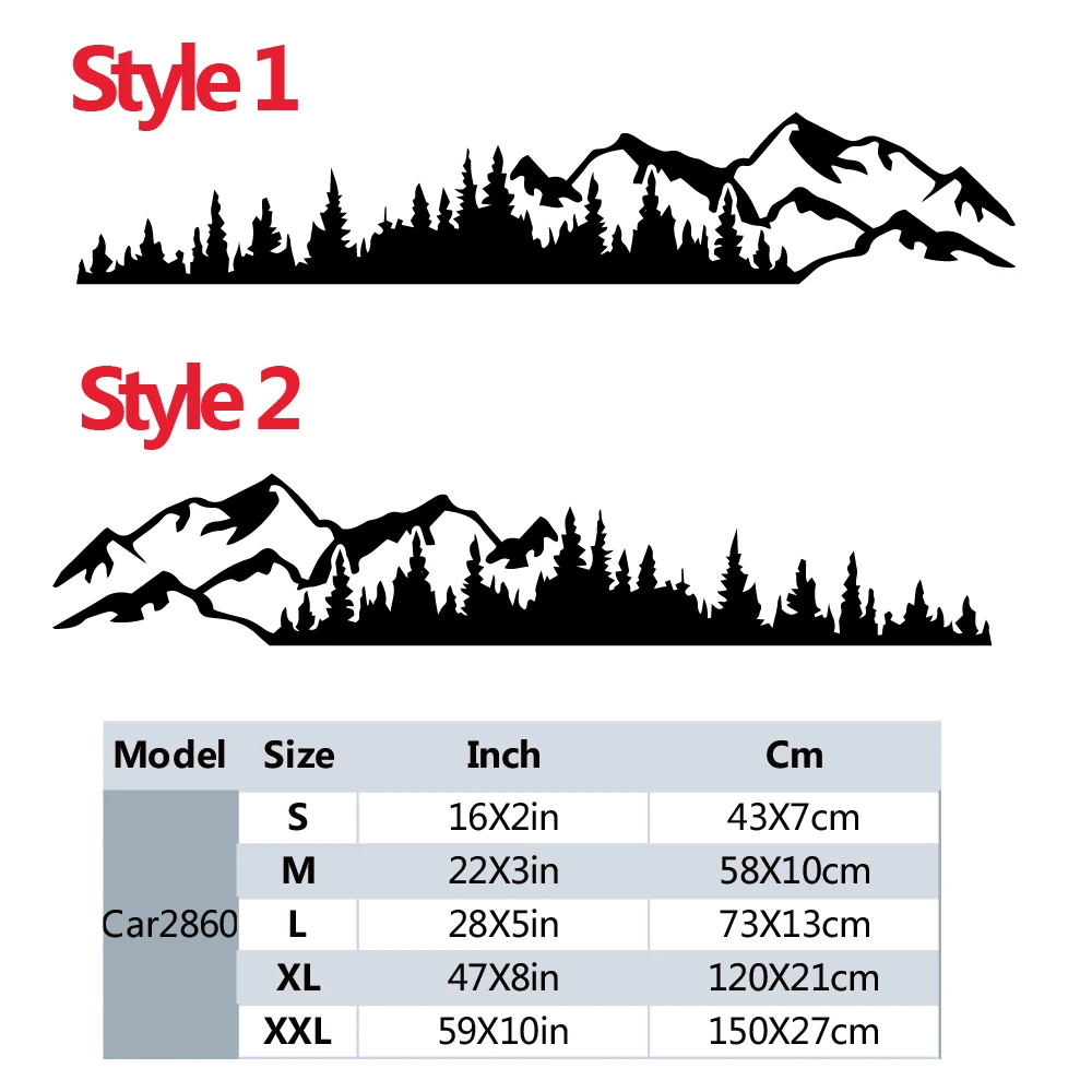 Забавные автомобильные наклейки из гор и дерева для автомобиля, зеркало заднего вида, наклейка, наклейка для автомобиля, Стайлинг кузова, наклейки
