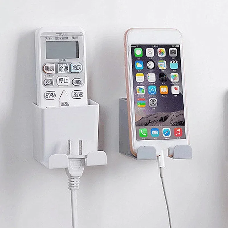 1Pcs Hanging Wall Holder Mounted Phone Smartphone Storage Rack Mobile Phone Wall Holders Remote Control Charging Holder
