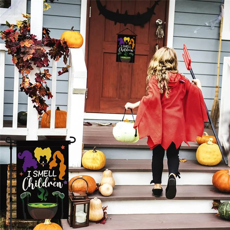 

Halloween Decoration Garden Flag Courtyard Garden Decoration Background Outdoor Holiday Flag Background-B51B