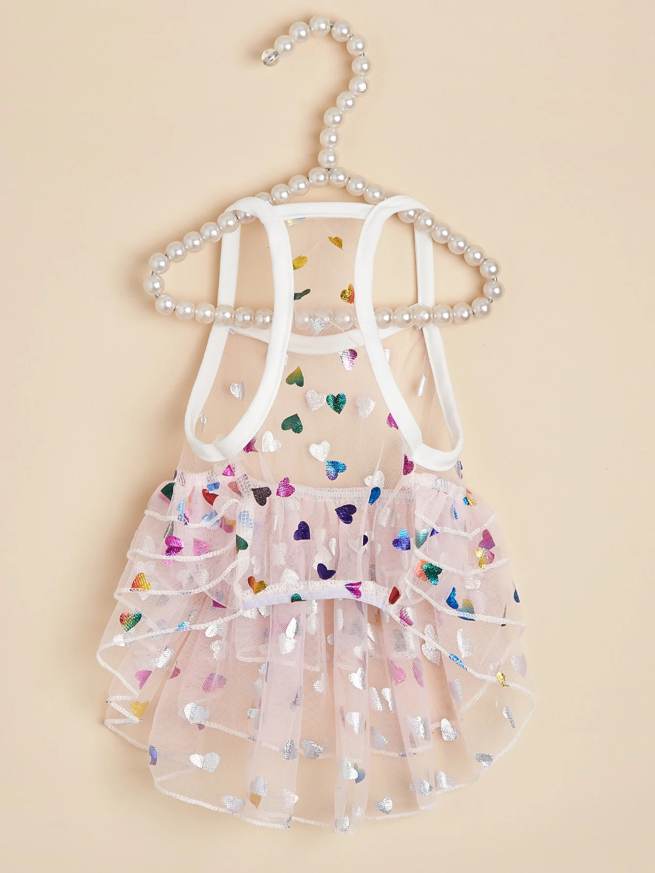 Spring Summer Pet Dog Cat Puppy Princess Dress Heart Printed Doggie Skirt Pet Apparel Dog