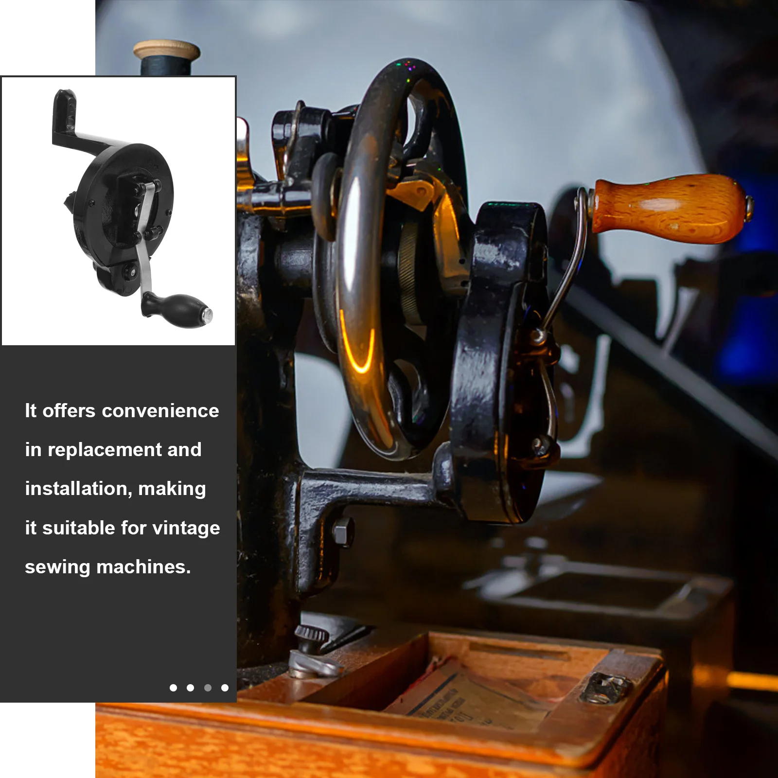 

Manual Sewing Machine Hand Crank Replacement Sturdy Metal Handle for Vintage Sew Machine Part Easy to Install No Power Required