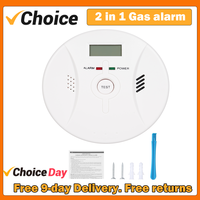 2 in 1 CO and Smoke Alarm Carbon Monoxide Detectors Smoke Detector Smoke Combination CO Alarm Fire CO for Alarm for Home&Kitchen