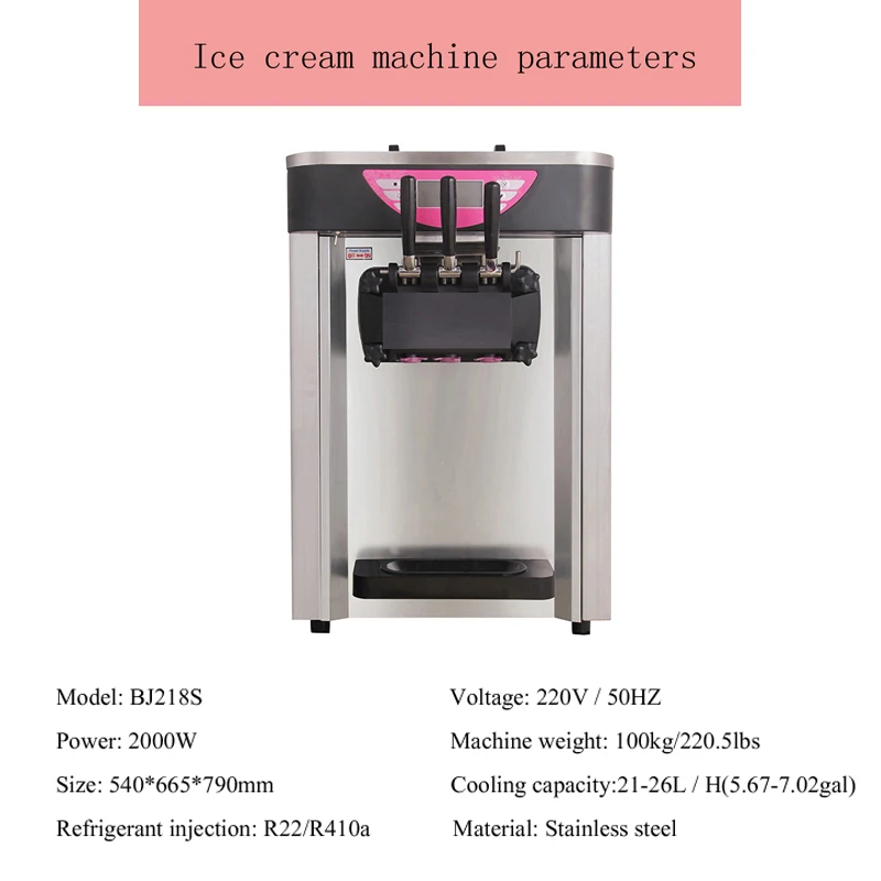 110/220V Commercial Automatic Three Flavors Soft Serve Ice Cream Machine Maker For Restaurant Use