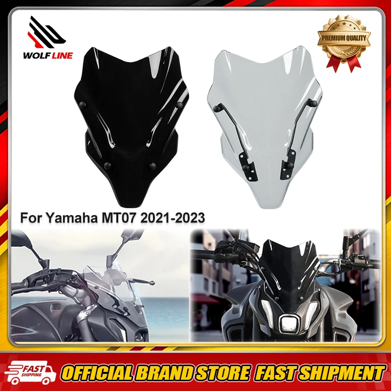 WOLFLINE Motorcycle Front Windscreen for Yamaha MT07 2021-2023 Wind Deflectors Fairing Windshield Deflectors for Yamaha MT 07