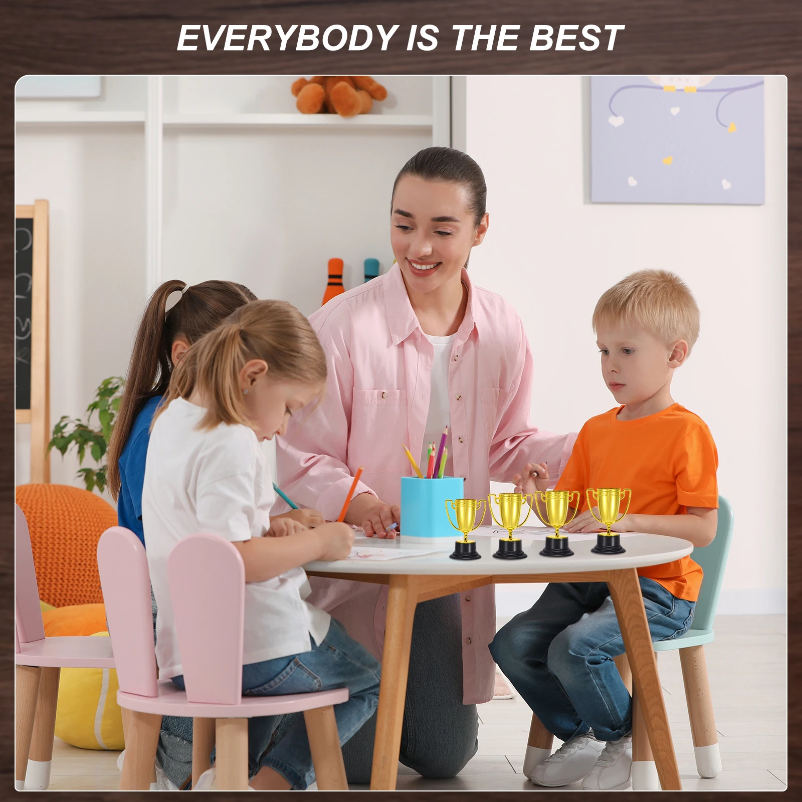 40/48/60/100 個ミニゴールドトロフィー賞プラスチック製小さなトロフィーカップサッカーゴールデンカップ第 1 位勝者賞トロフィー賞品