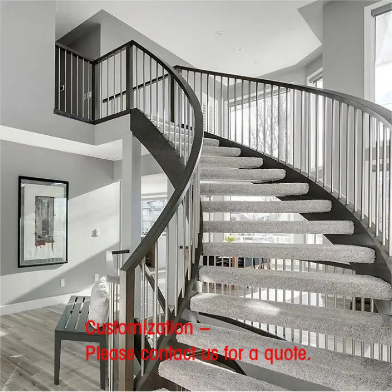 custom.DB Modern Curved Staircases with Rod Railings Elegant Interiors:Factory - Direct