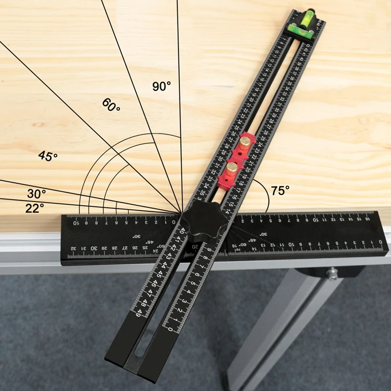 BAAG-Drawer Door Hole Drilling Template Drywall T Square Ruler Adjustable Positioning Ruler Drilling Positioning Ruler