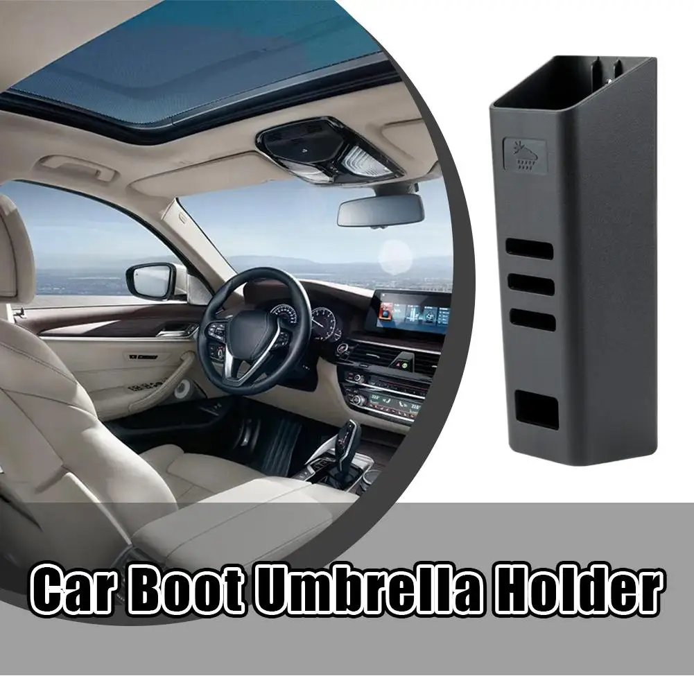 

Car Boot Umbrella Holder with Trash Slot Door Mounted Storage Organizer Waterproof Car Trunk Box for Umbrellas and Small Items