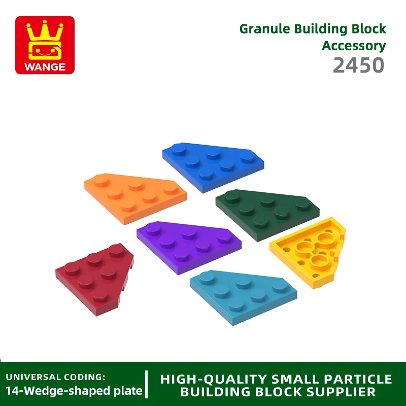 Wange 100Pcs/Lot 2450 3x3 Wedge-Shaped Plate Building Blocks Moc Compatible with all Brand Bricks Children Toys Gift Box