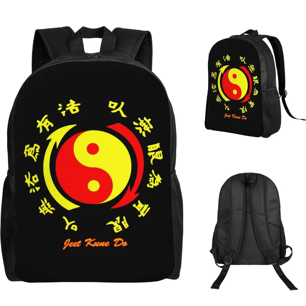 Jeet Kune Do Martial Art Academy 1967 Wing Chun Legend 3 Student Backpack School Bag Hiking Travel Daypack Bookbag Shoulder Bags