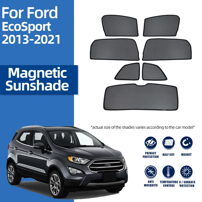 

For Ford EcoSport MK2 2013-2023 Magnetic Car Sunshade Shield Front Windshield Curtain Rear Side Baby Window Sun Shade Visor