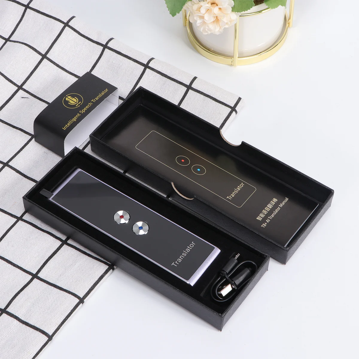 

Translator Device Smart Intelligent Translate 1350X350X120CM Portable Language Grey Voice