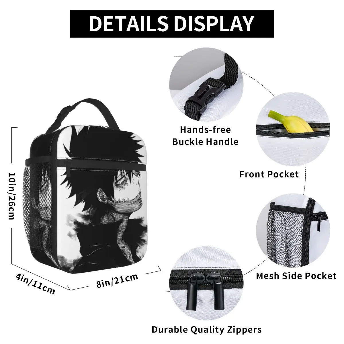 My Hero Academia Dabi Thermal Insulated Lunch Bags Anime MHA Blueflame Portable Lunch Container for Kid School Children Food Box