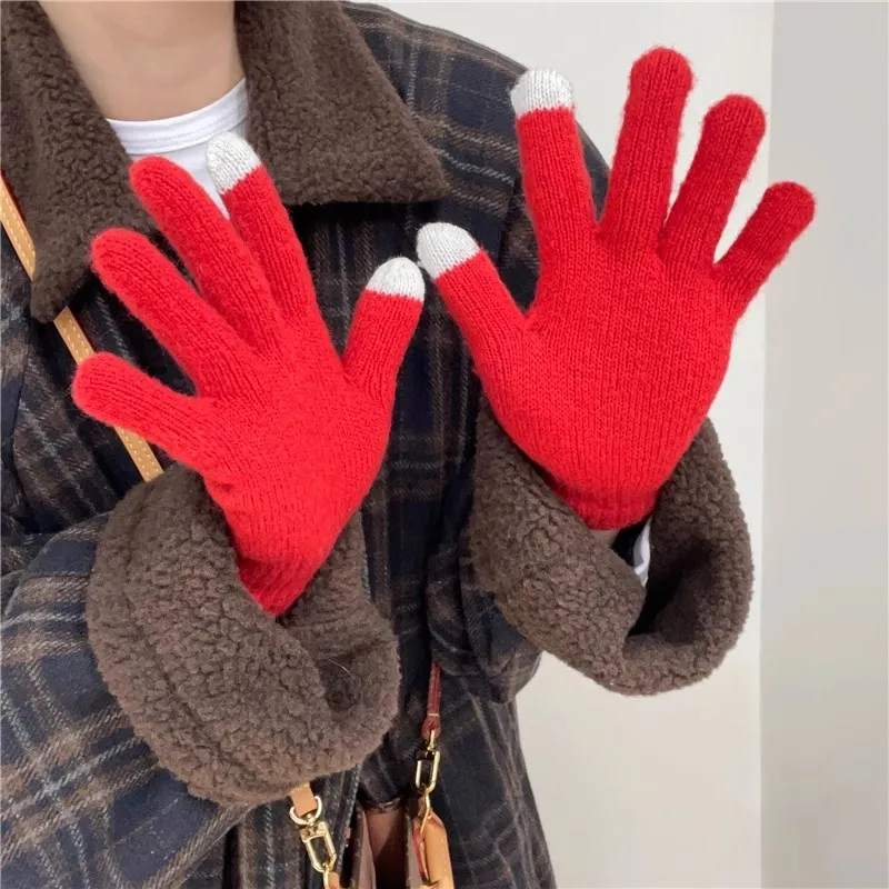 Gants en Peluche Épais et Chauds pour Écran Tactile, Accessoire Doux et Polyvalent pour Couple, Automne et Hiver