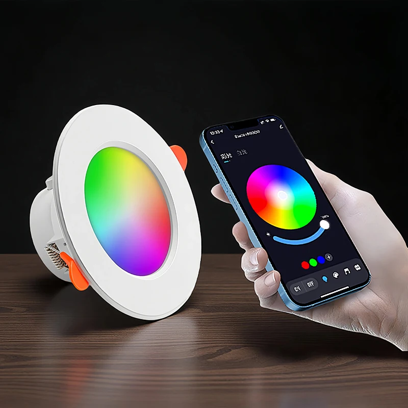 1-8 шт. светодиодный потолочный светильник с регулируемой яркостью 10 Вт tuya, интеллектуальное управление граффити, приложение RGB CW, полноцветный точечный встраиваемый в потолок, AC85-265V