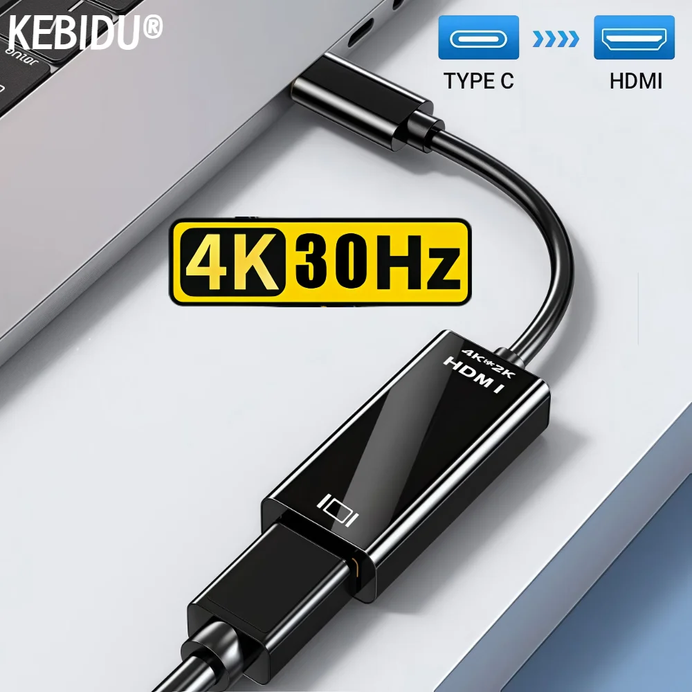 Type C to HDMI Adapter Cable 4K 30Hz USB C to HDMI Cable for MacBook Air iPad Huawei Samsung Phone USB C to HDMI Displays Cables