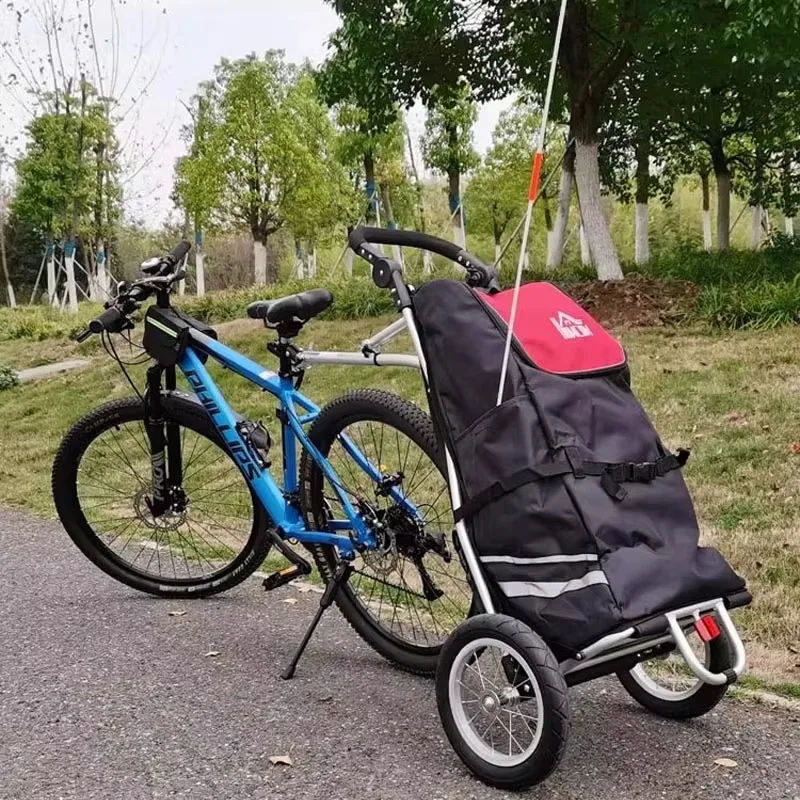 【2026】Compact Folding Cargo Bike Trailer With A Free Large Shopping Bag 63L Volume Or With Two Bag, 2 Type For Available