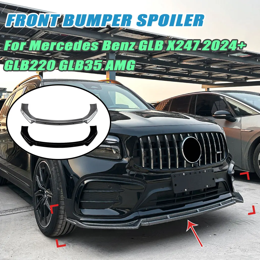 

Car Front Bumper Lip Front Spoiler Diffuser Exterior Guard Auto Accessories For Mercedes Benz GLB X247 2024+ GLB220 GLB35 AMG