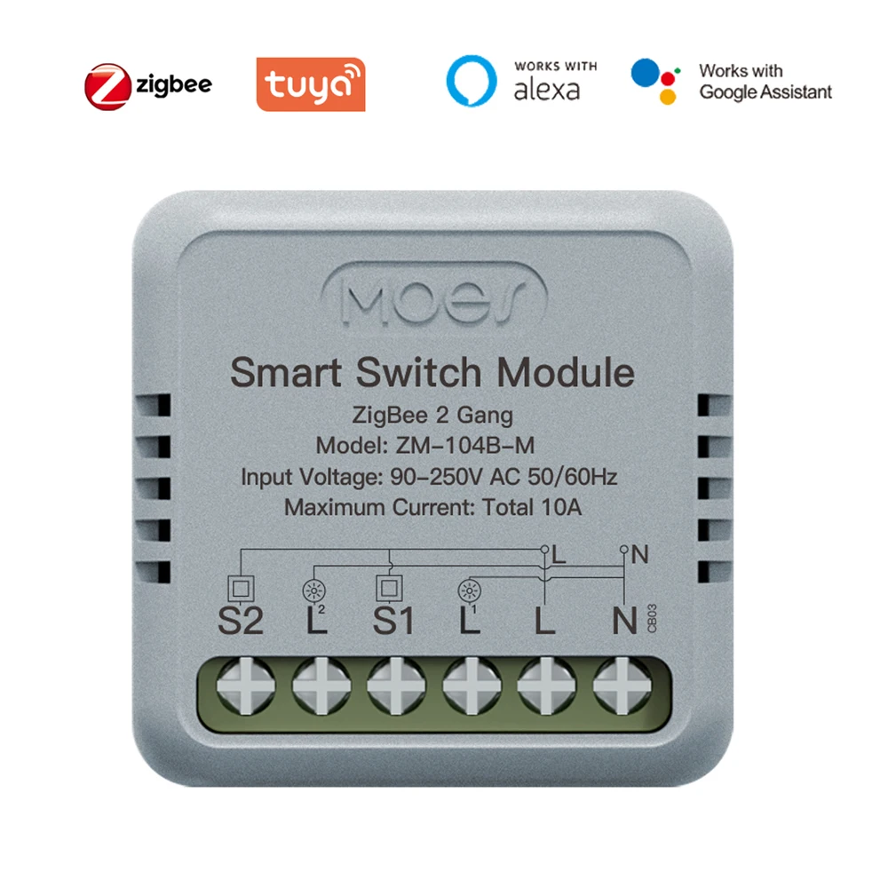 

Tuya ZigBee Intelligent Switch Module Portable Home Automation DIY Breaker Voice Control Switch Compatible with Home