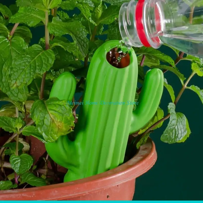 H7BF Set of 4 Plant Watering Cones Lovely Cactus Automatic Water Dispenser Perfect for Houseplants Embraces Convenience
