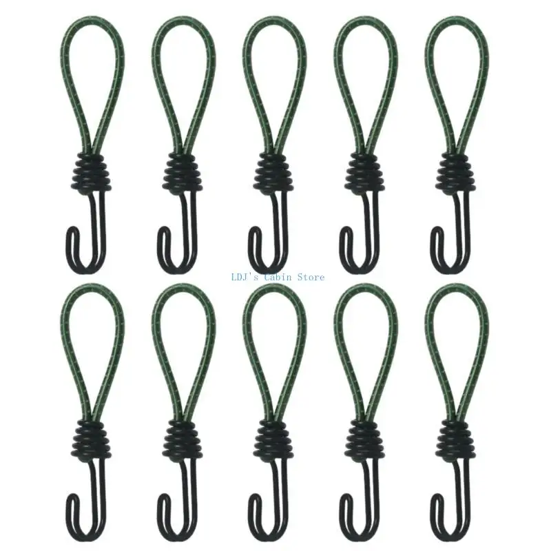 

XXFC 10Pcs Tent Fixing Cord Elastic Rope Cord Hook for Outdoor Camping Canopy Tarp